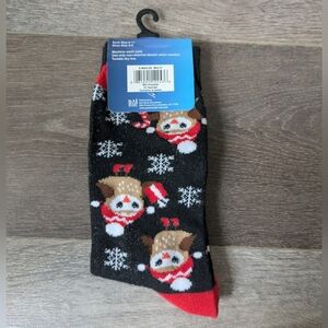 NWT Men's Holiday Black and Red Snowman Socks